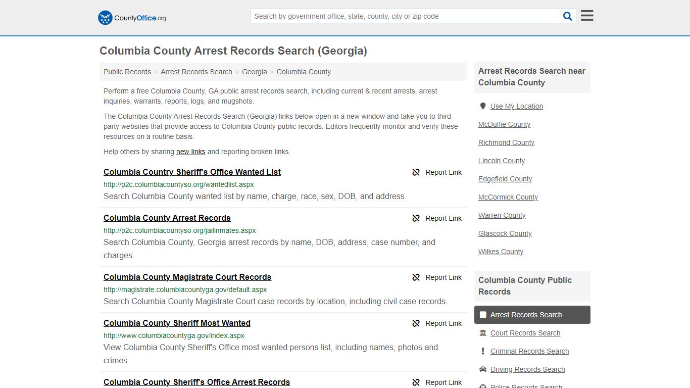 Arrest Records Search - Columbia County, GA (Arrests & Mugshots)